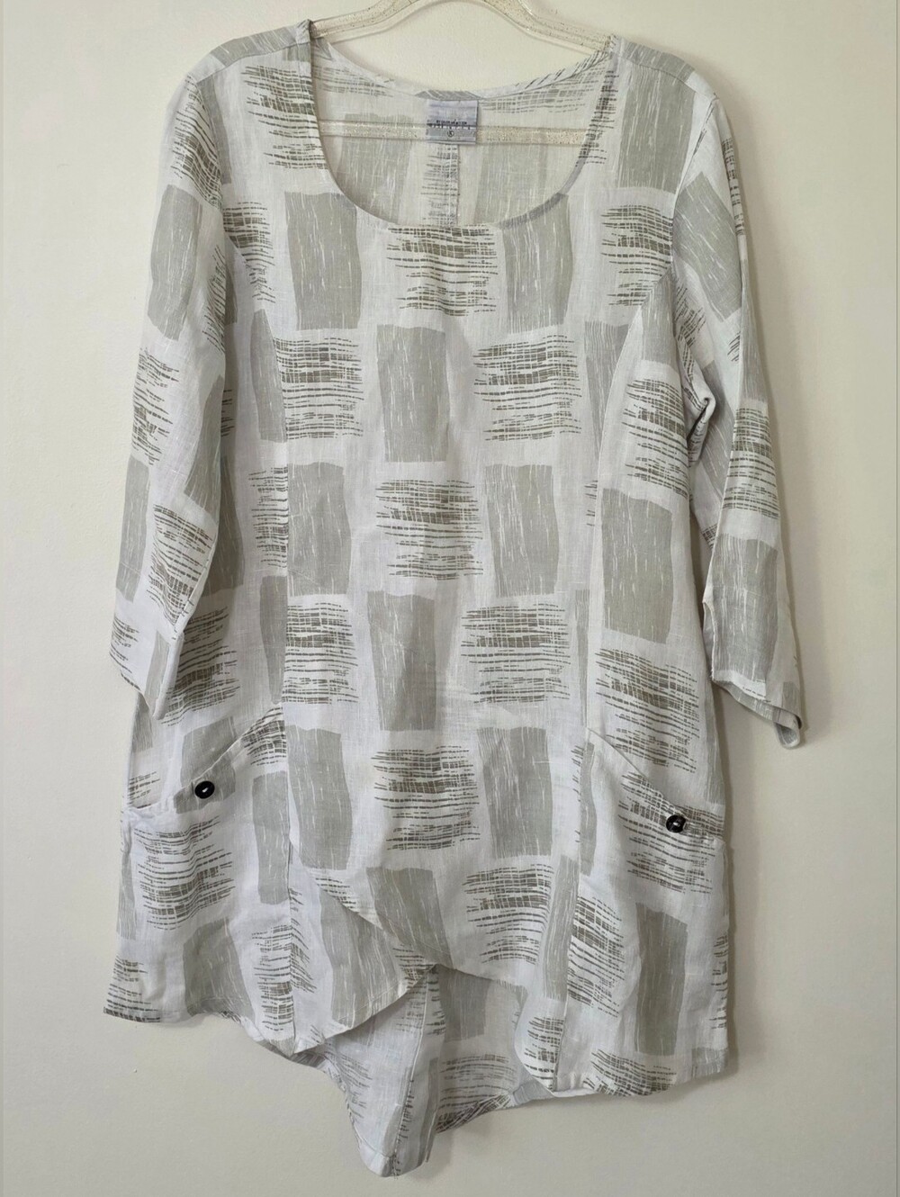 Click Color Me Cotton 100% Linen Tunic Top Asymmetrical Lagenlook Organic Small